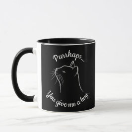 Caneca Gato engraçado bonito, preto e branco