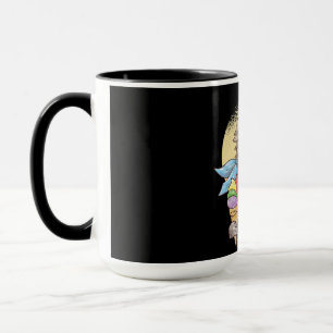 Caneca Gato Engraçado com Sorvete de Design de Aquarela
