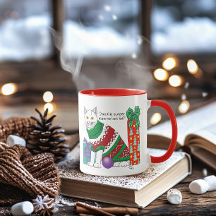 Caneca Gato Engraçado de Natal Feio