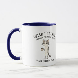 Caneca Gato Engraçado Desejo que me Faltem Habilidades de