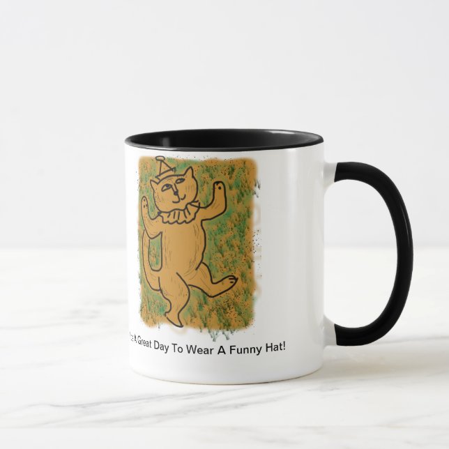 Caneca Gato engraçado do chapéu (Direita)