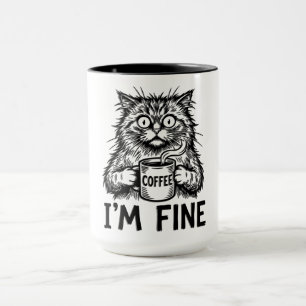 Caneca Gato Engraçado e Desgrenhado