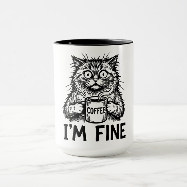 Caneca Gato Engraçado e Desgrenhado (Centro)