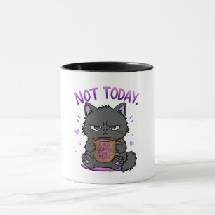 Caneca Gato Engraçado e Mal-Humorado Não Hoje Amante de C