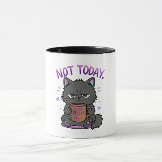 Caneca Gato Engraçado e Mal-Humorado Não Hoje Amante de C