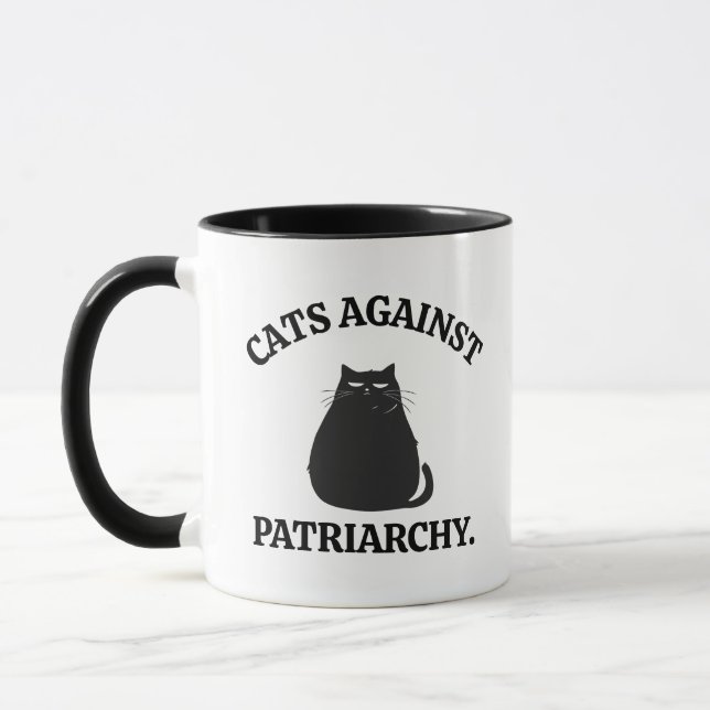 Caneca Gato Engraçado Fala Feminista Mãe Amiga Política P (Esquerda)