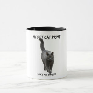 Caneca Gato engraçado impressão branco meu gato manda l