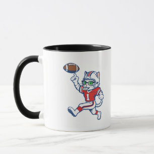Caneca Gato engraçado jogador de futebol americano