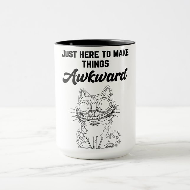 Caneca Gato Engraçado - Só aqui para fazer as coisas desc (Centro)