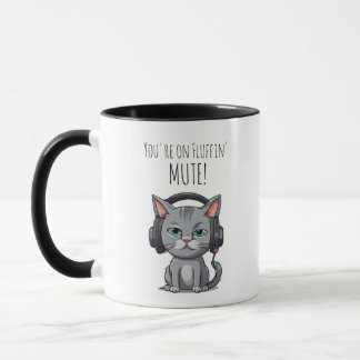 Caneca Gato Engraçado - Trabalhe em casa - Você está com