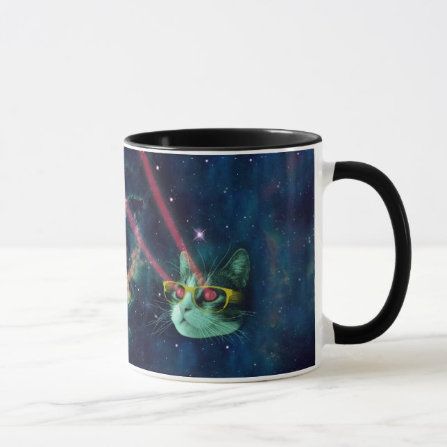 Caneca Gato espacial com óculos amarelos (Direita)