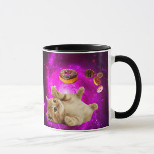Caneca Gato espacial e rosquinhas voadoras