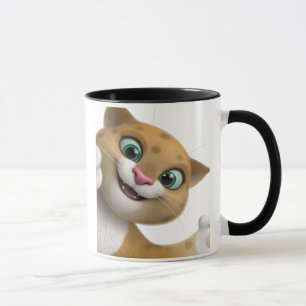 Caneca Gato Fofo de Desenho Animado em Close-Up