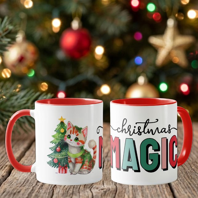 Caneca Gato fofo magia de natal (Criador carregado)