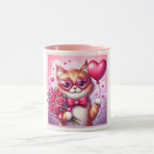 Caneca Gato/gatinho Dia de os namorados