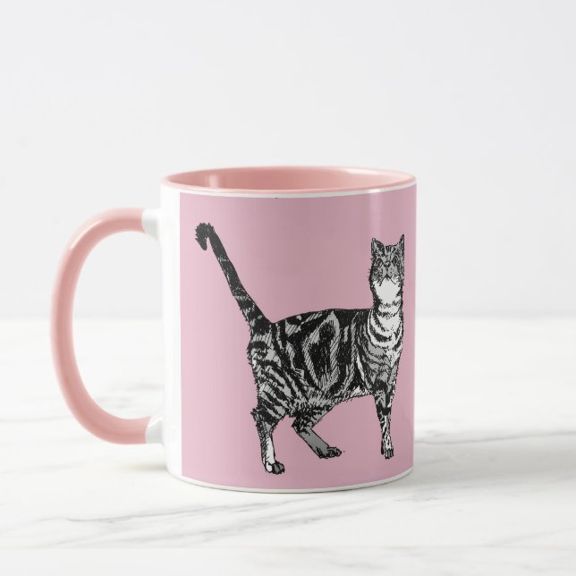 Caneca Gato-gato-do-mato-rosa-bebê Gatos-de-bico (Esquerda)