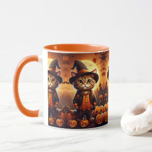 Caneca Gato Gato Giro Que Goza do Halloween Brincando e A