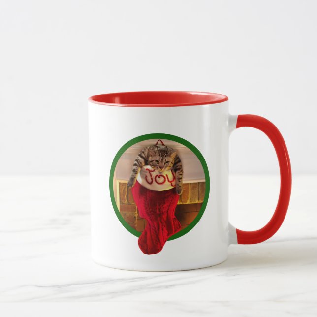 Caneca Gato gordo na meia do Natal (Direita)