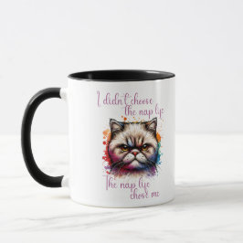 Caneca Gato Grumpy "Nap Life" Engraçado Design