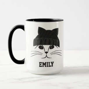 Caneca Gato legal na Wool Hat Personalizado