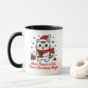 Caneca Gato Mágico de Natal - Presente Temático de Animai