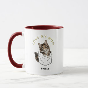 Caneca Gato Maine Coon Adorável no Nome do Bolso