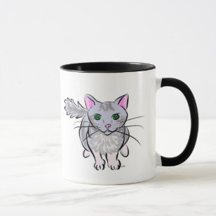 Caneca Gato malhado cinzento