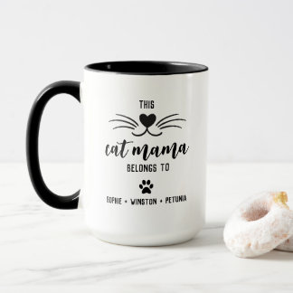 Caneca Gato Mama Bonito Presente Para Nome Personalizado
