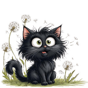 Caneca Gato na Terra de Fluffy Dandelions