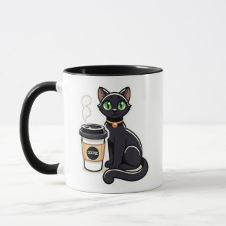 Caneca Gato Negro Amante de Café