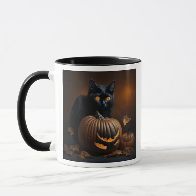 Caneca Gato Negro e Jack-O-Lanterna (Esquerda)