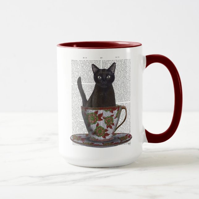 Caneca Gato Negro em Teacup (Direita)