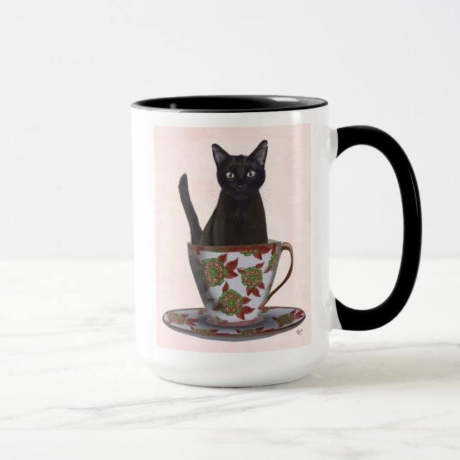 Caneca Gato Negro em Teacup (Direita)