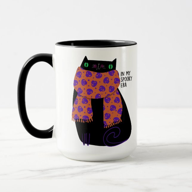 Caneca Gato Negro Fall Season Halloween Spooky Cute (Esquerda)