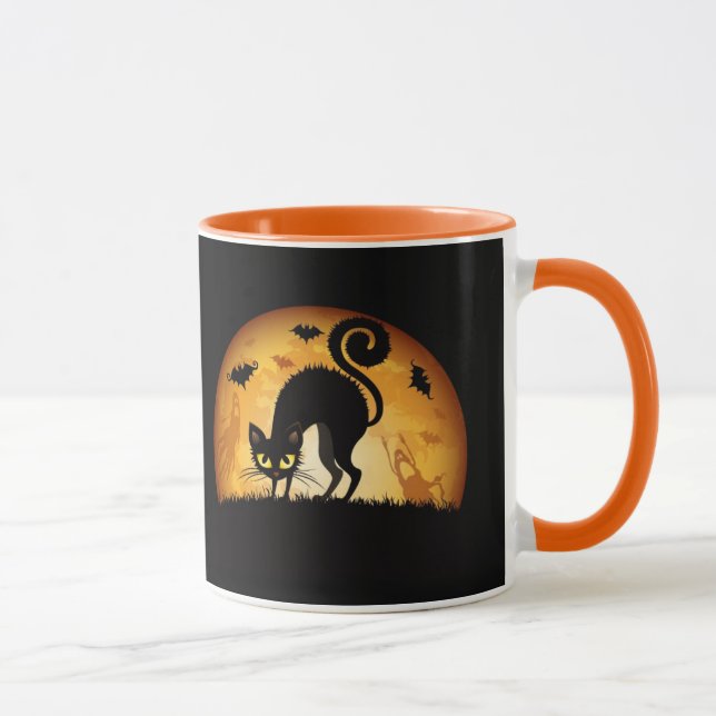 Caneca Gato Negro Halloween (Direita)