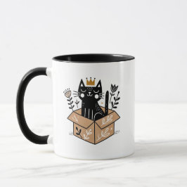 Caneca Gato Negro Whimsso numa Caixa com Coroa