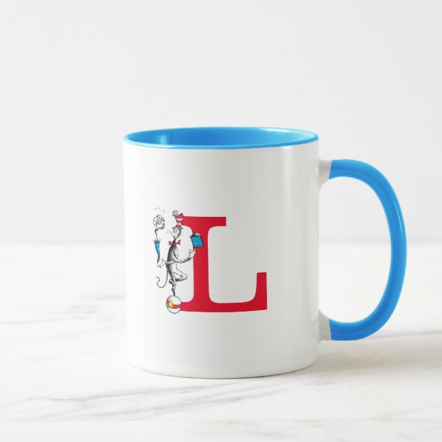 Caneca Gato no Ato de Equilíbrio Monograma L (Direita)