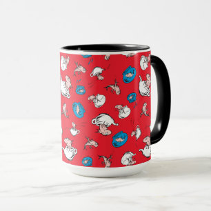 Caneca Gato No Chapéu   O Padrão Vermelho Do Peixe