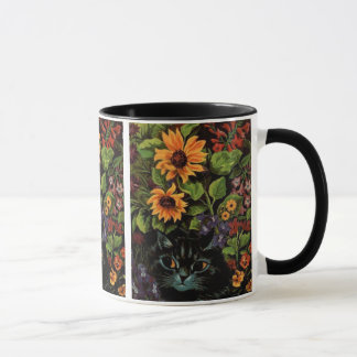 Caneca Gato no Jardim Flor Louis Wain