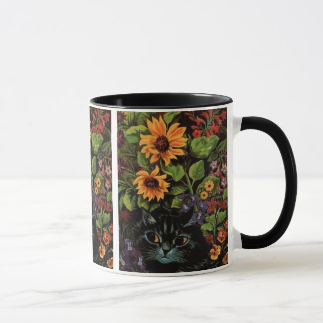 Caneca Gato no Jardim Flor Louis Wain (Direita)