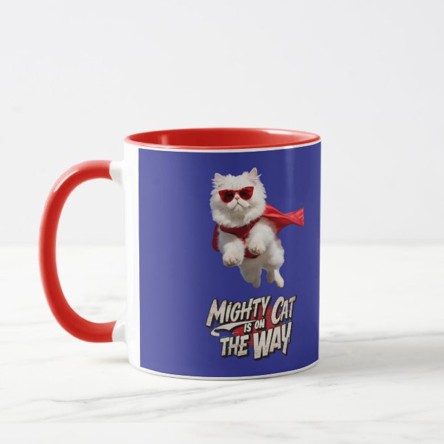 Caneca Gato Persa Branco Engraçado (Esquerda)