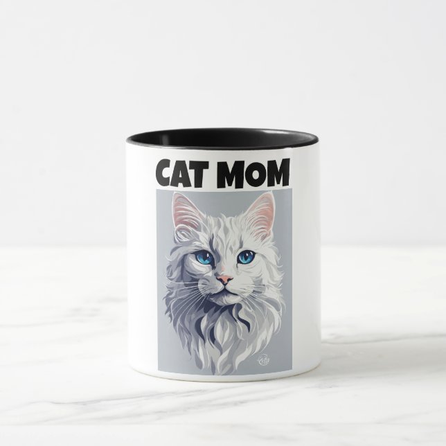 Caneca Gato Personalizado Cama Mãe - Presente de Dia de a (Centro)