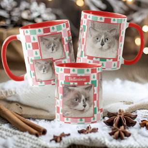 Caneca Gato Pet de Natal Personalizado e Nome
