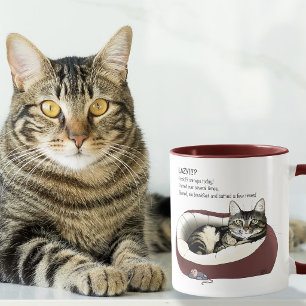 Caneca Gato preguiçoso Cama Verde Engraçado