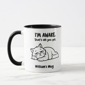 Caneca Gato preguiçoso engraçado - Costumava-me acordar