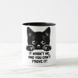Caneca Gato Preto Bonito Com Citação Engraçada
