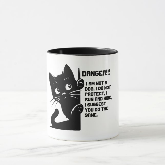 Caneca Gato Preto Bonito Com Citação Engraçada (Centro)