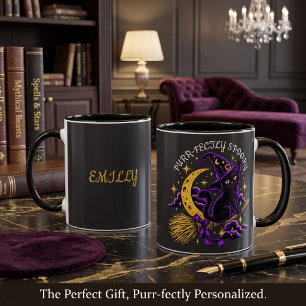 Caneca Gato Preto Bruxa Purrfeitamente Assustador Persona