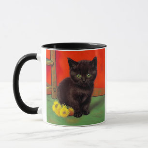 Caneca Gato Preto do Estilo Van Gogh