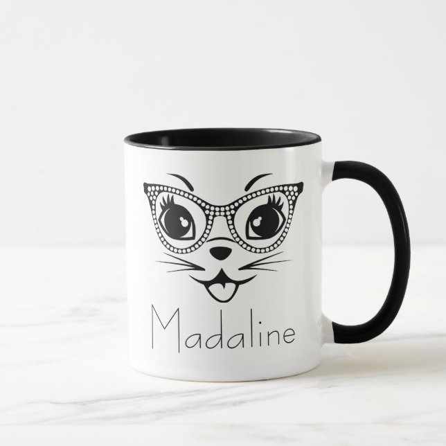 Caneca Gato preto e branco (Direita)